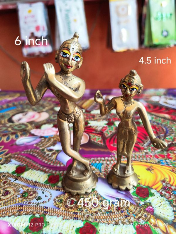 পিতলের বিগ্রহ (বৃন্দাবনি রাধা কৃষ্ণ ৪.৫ / ৬ ইন্ঞি)