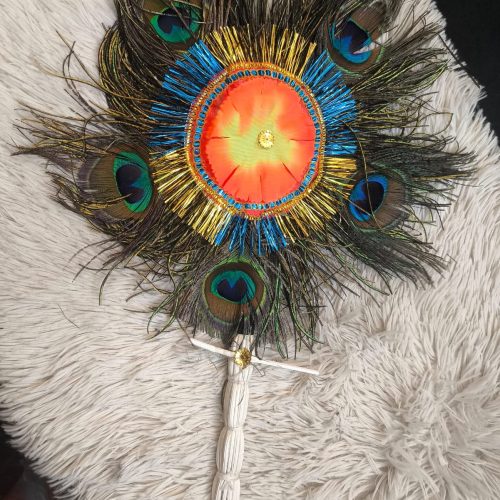 ময়ূরের পাখনার পাখা ছোট সাইজ ১ পিস